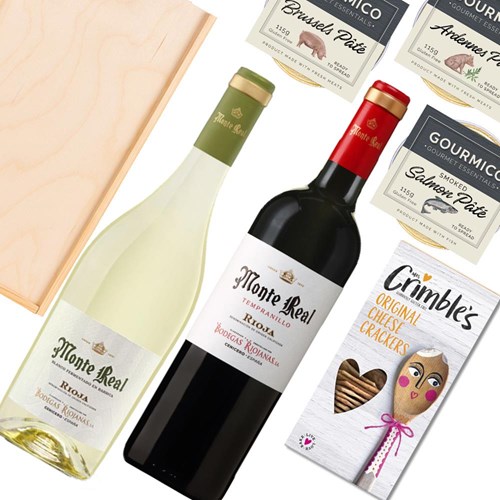 Mixed Monte Real Red & White Spanish Wine And Pate Duo Gift Box